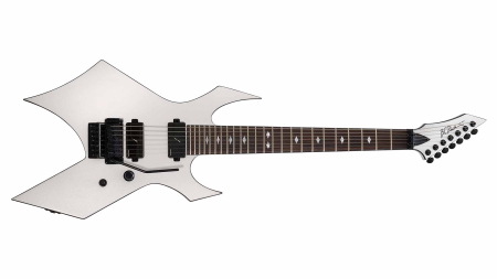B.C. Rich Australia Warlock Legacy 7 with Floyd Rose electric guitar in glitter white finish