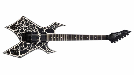 B.C. Rich Warlock Legacy with Floyd Rose, Black Crackle, front