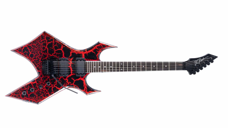 B.C. Rich Warlock Legacy with Floyd Rose, Red Crackle, front